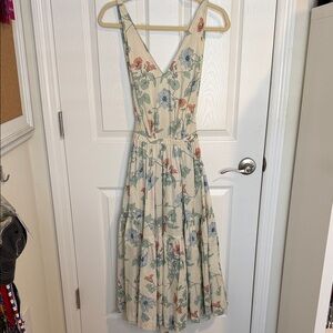 Vintage CACHAREL romantic floral dress made in France EU 40 two pockets